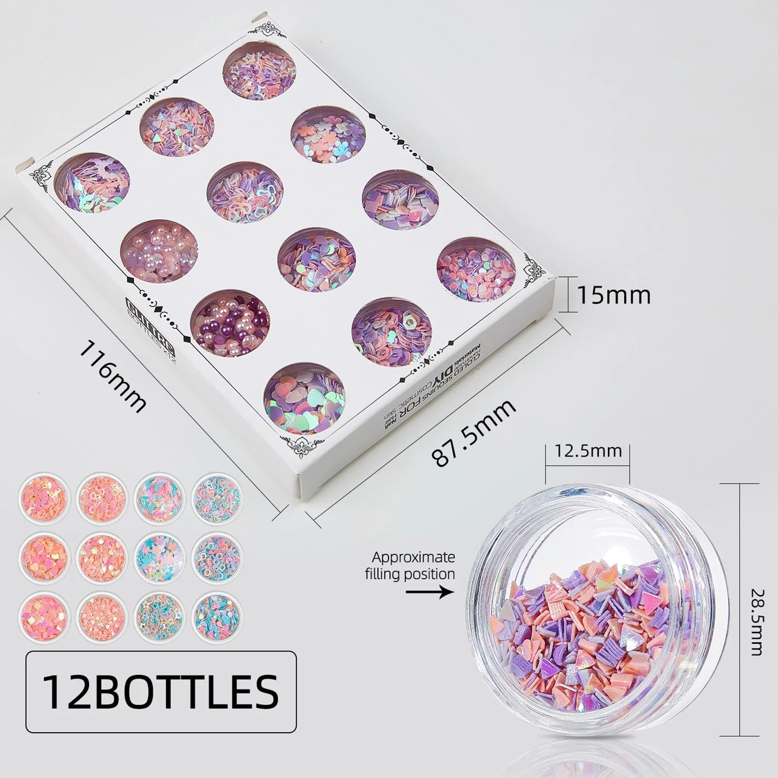 Прикраса для нігтів 3D Метелик Ведмідь Акрил 12шт, фото №5