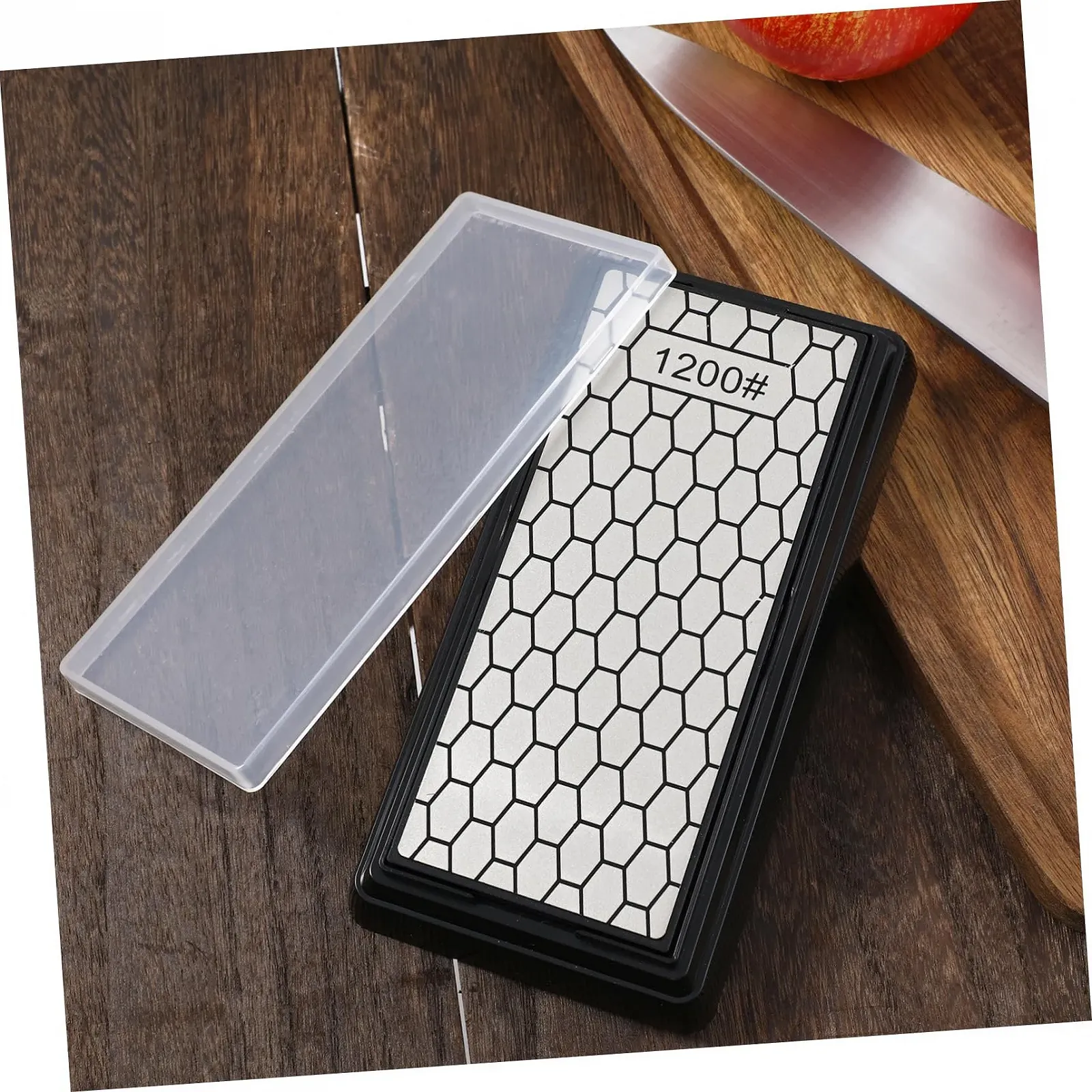 Двосторонній алмазний точильний камінь з нековзкою основою для ножів та кераміки, фото №4