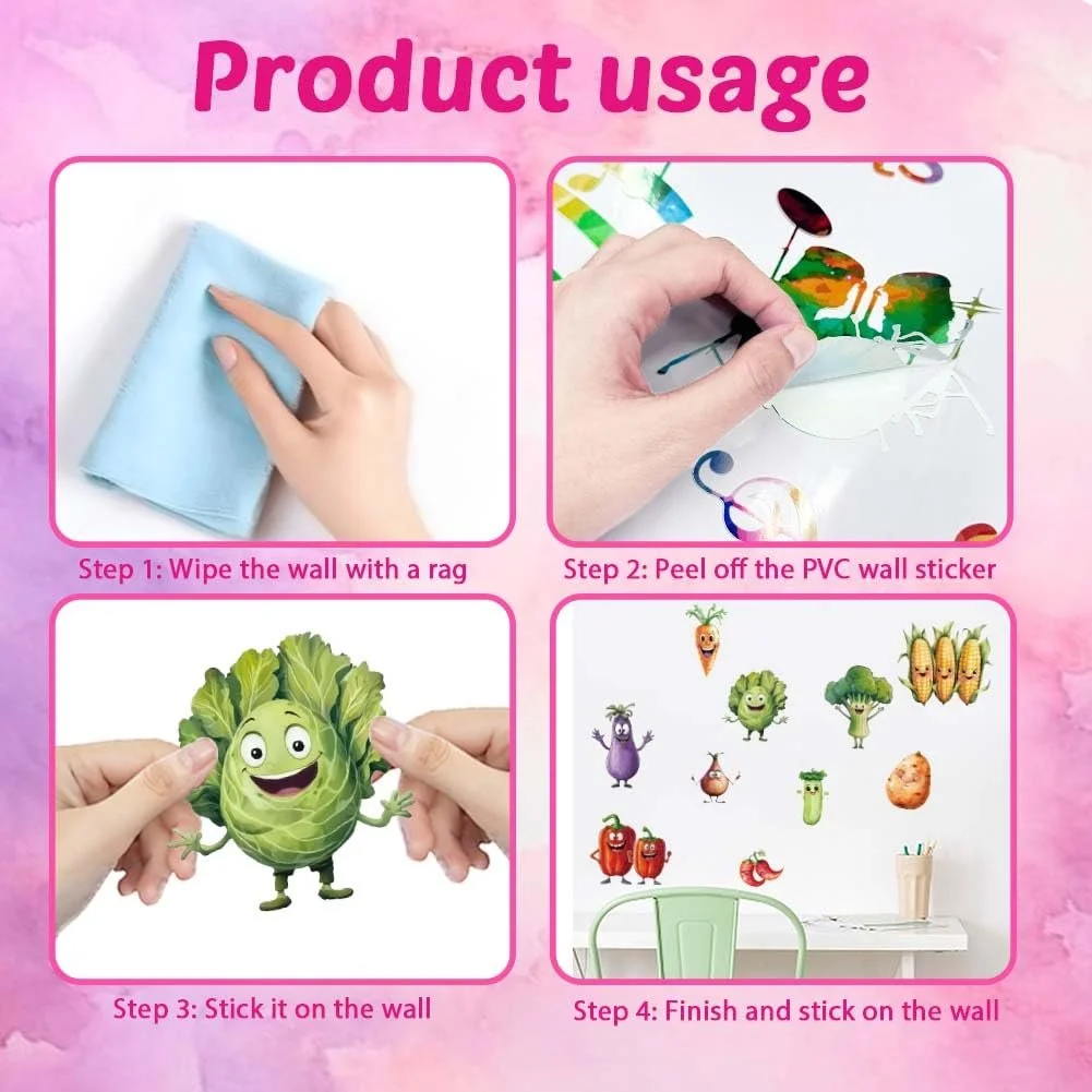Наклейка на стіну SUPERDANT Cartoon Vegetables Вінілова Самоклеюча, фото №6