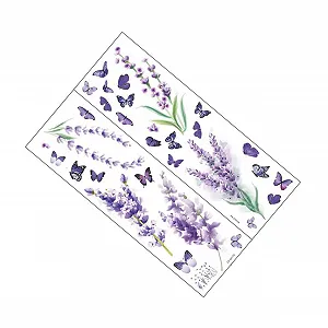 Наклейка на стіну Лаванда Квітковий візерунок Самоклеюча - Фото 1