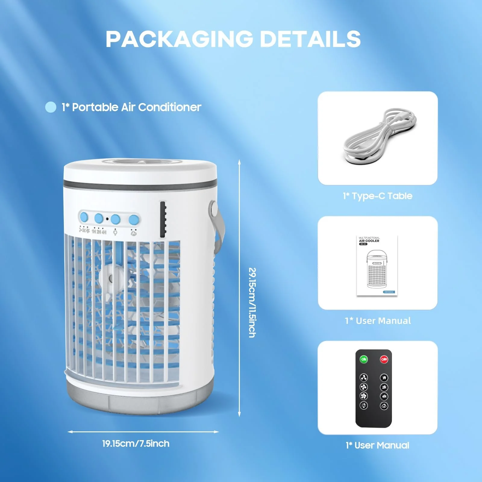 Мобільний кондиціонер Mini Air Cooler 1400 мл Портативний з пультом дистанційного керування 3 швидкості, фото №7 Мобільний кондиціонер Mini Air Cooler 1400 мл Портативний з пультом дистанційного керування 3 швидкості, фото №7