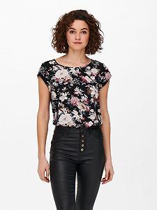 Блуза ONLVIC SS AOP TOP NOOS PTM 15161116--AOP:BIG LARRY FLOWER ONLY Чорний L/XL - Фото 1