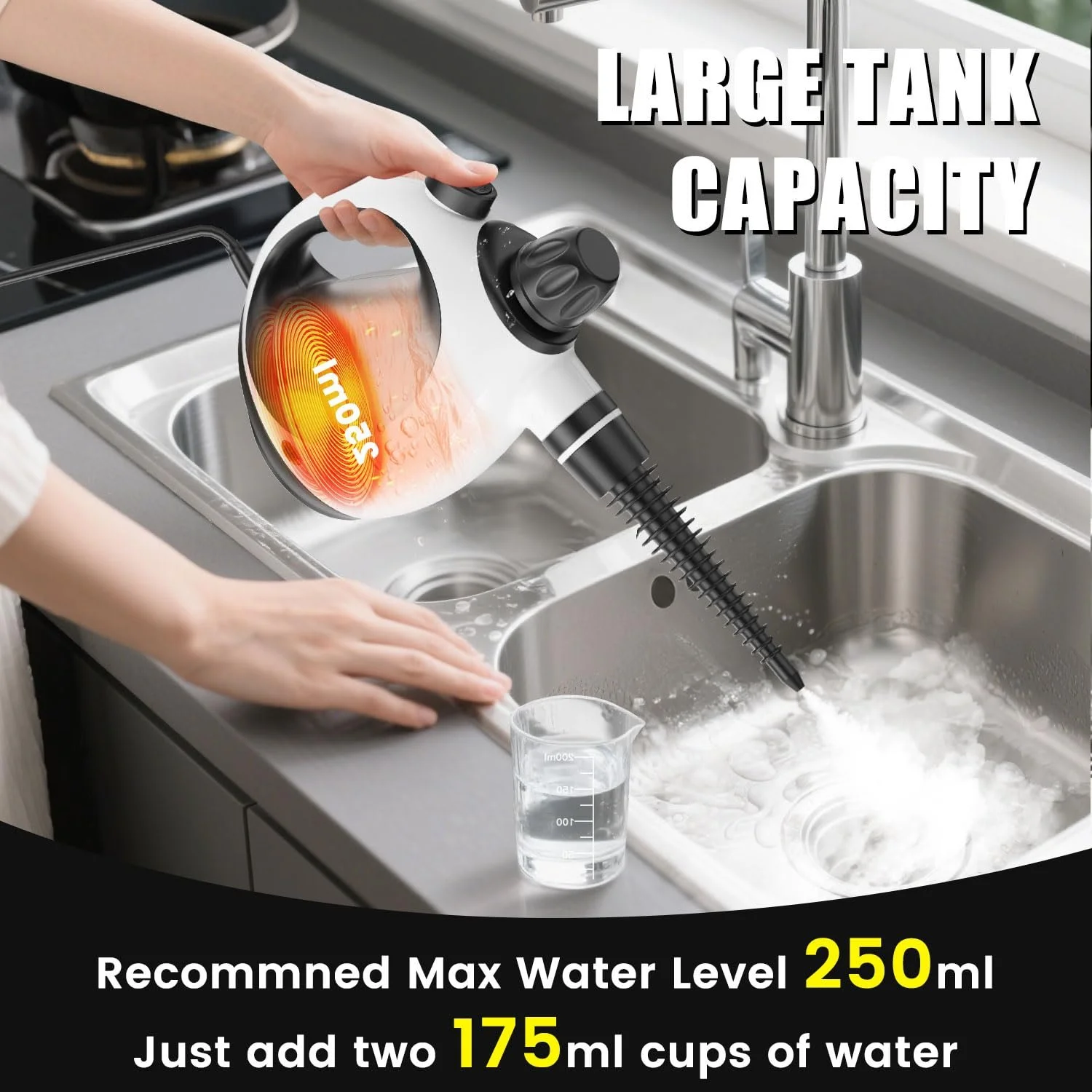 Ручной пароочиститель LAIKORE для дома, портативный, многоцелевой, для глубокой очистки, белый, фото №6