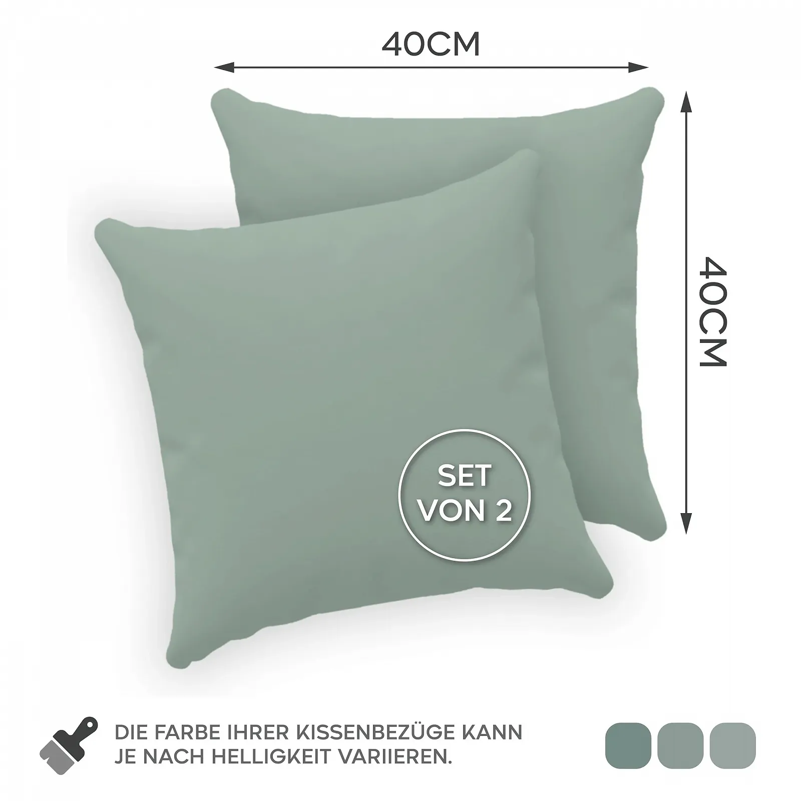 Наволочки Twinzen
Хлопок джерси 150 GSM 40 x 40 см, набор 2 шт, зеленый, фото №2 Наволочки Twinzen
Хлопок джерси 150 GSM 40 x 40 см, набор 2 шт, зеленый, фото №2