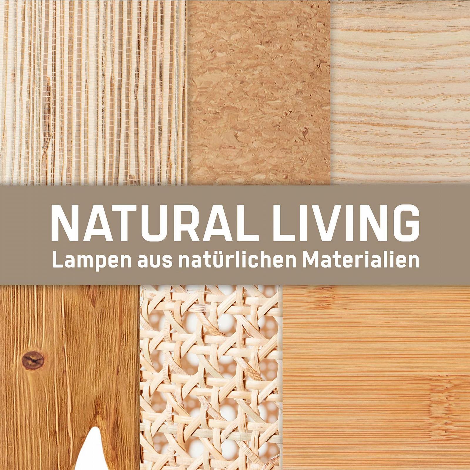 Настольная лампа Lightbox в природном стиле тканевый плафон 53 см E27 светло-коричневая/бежевая, фото №5