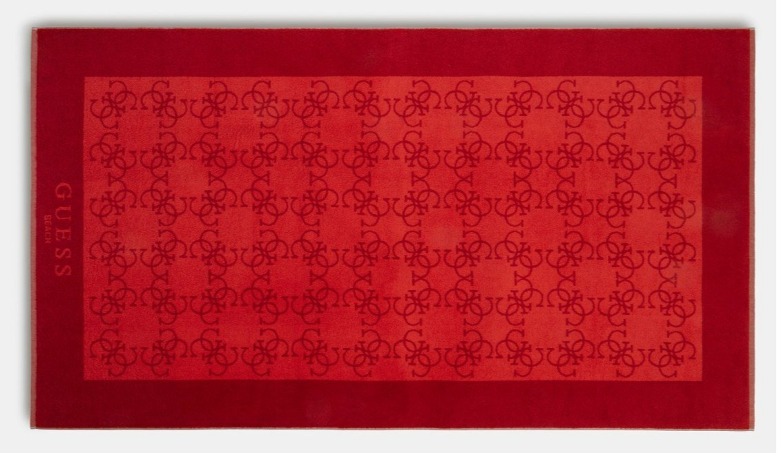 Полотенце Guess 4G Logo Beach Towel Red, фото №1