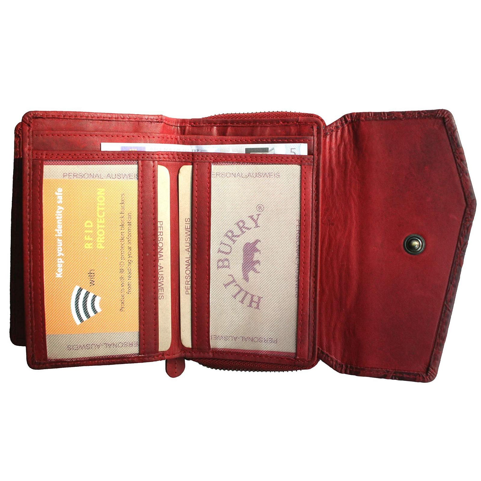 Гаманець Hill Burry Шкіряний Жіночий Довгий з RFID захистом Червоний, фото №4
