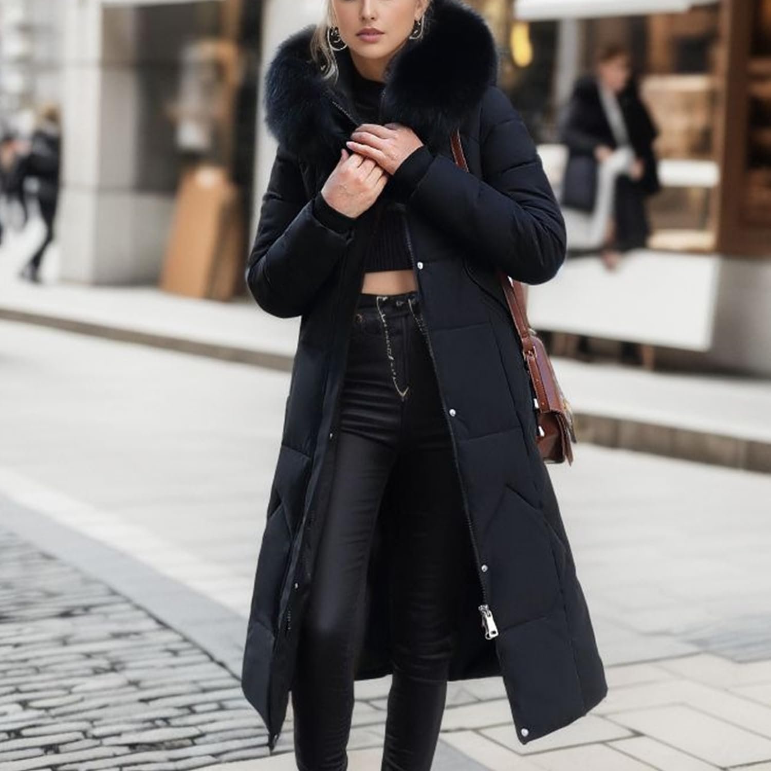 Пуховик Laemilia Длинный Теплый С Капюшоном, фото №3 Пуховик Laemilia Длинный Теплый С Капюшоном, фото №3