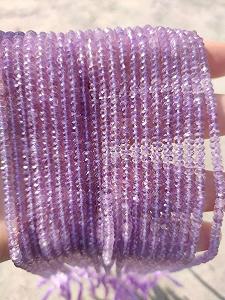 Бусины Аметист Бразилия круглые граненые 3.5-4 мм - Фото 1