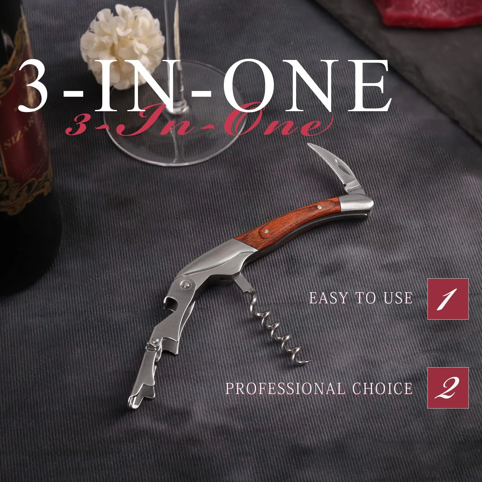 Штопор Професійний Відкривачка для винних пляшок, фото №7