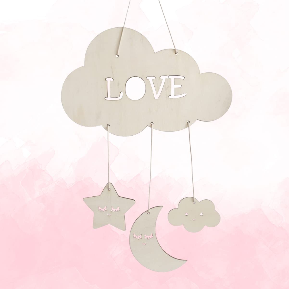 Реквизиты ifundom Eyelash Decoration Kids 2 Штуки Деревянный Орнамент Декоративный Мобиль Baby Cloud, фото №5