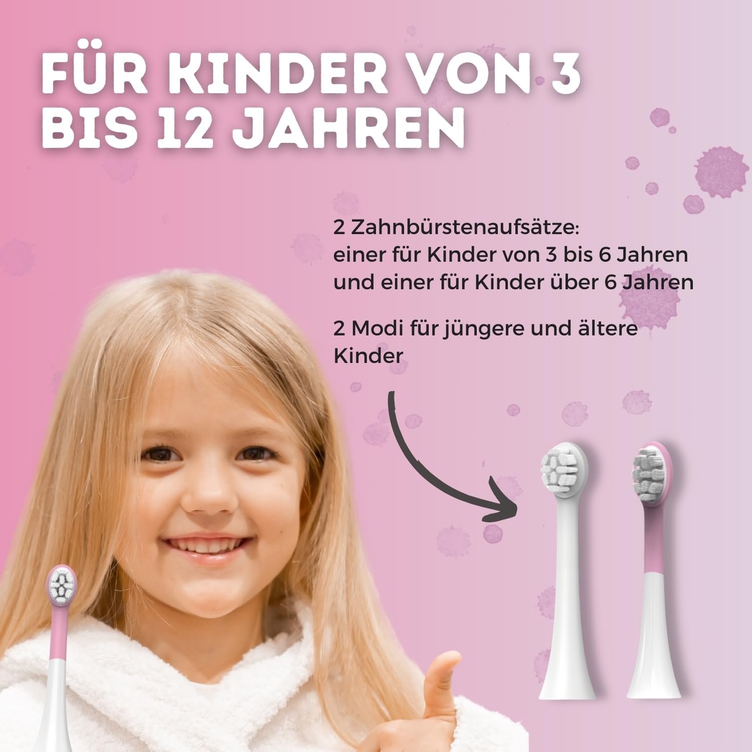 Дитяча звукова зубна щітка PixieDent Sweet Giraffe 2 режими Таймер Soft Bristles, фото №2