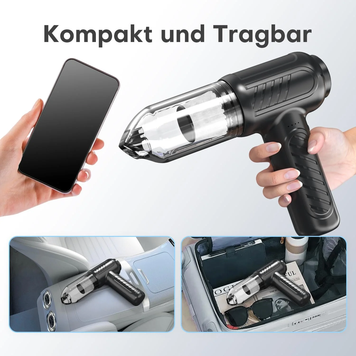 Електрична повітродувка для пилу GOAMGE 3 рівні 110 000 RPM 9000 mAh 2-в-1 для ПК, фото №7