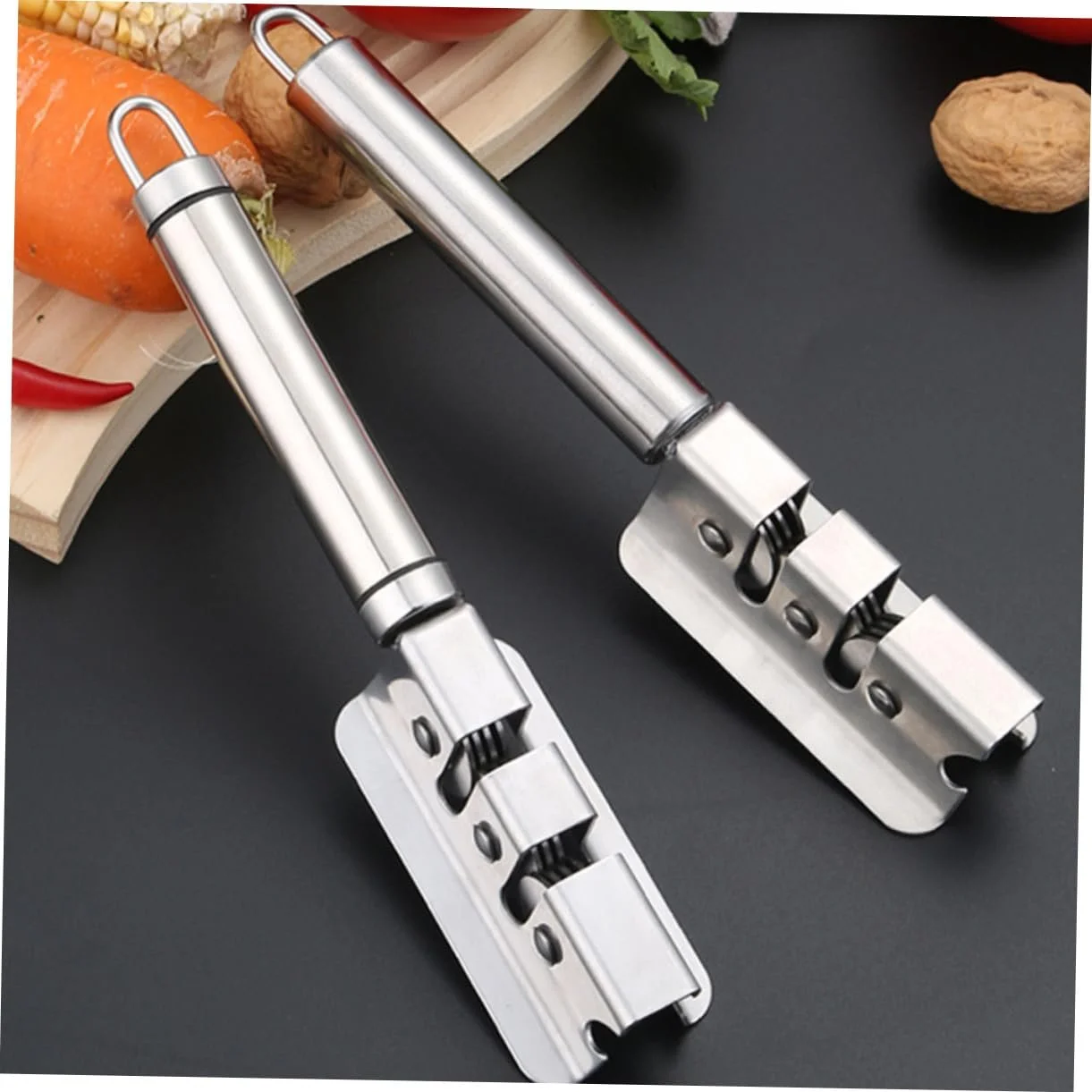 Точило для ножів та ножиць побутова з нержавіючої сталі з ергономічною ручкою компактна, фото №5