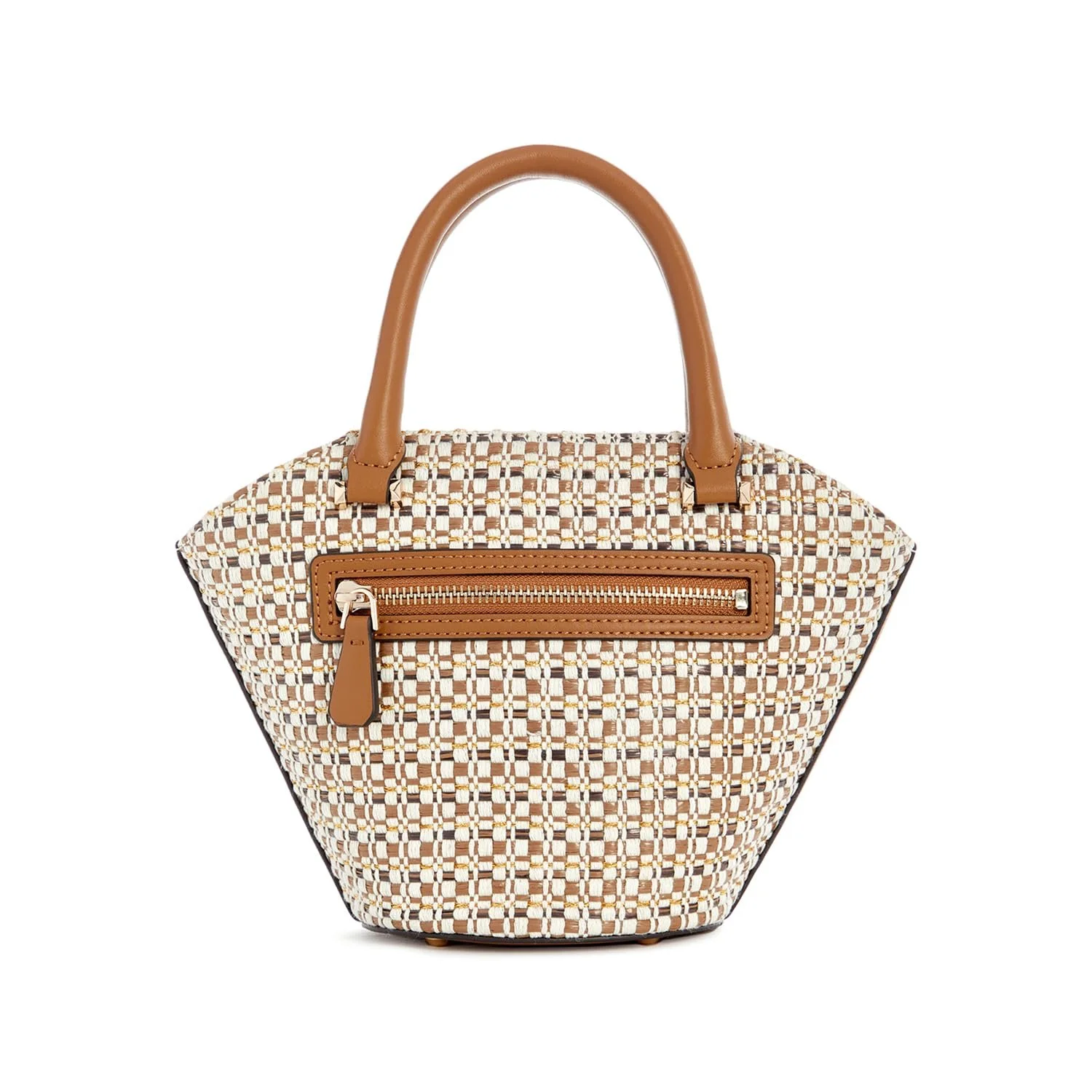Сумка GUESS Beauvoir Mini Tote Кожаная Cognac Multi, фото №5