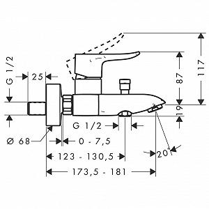 Смеситель hansgrohe Metris для ванны 31480000 synthetic.ua - Фото 1