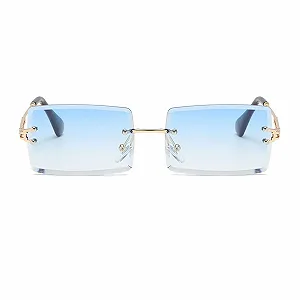 Солнцезащитные очки YUELUQU Ретро Без оправы для мужчин и женщин Модные synthetic.ua - Фото 1