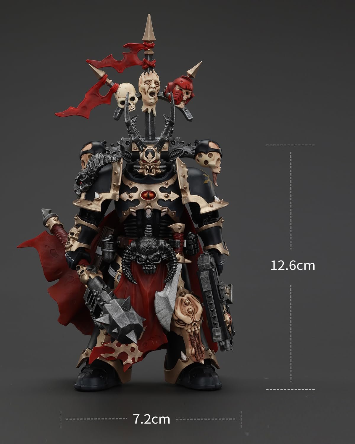 Фигурка JoyToy GW 40K Космические Десантники Хаоса Черного Легиона Избранный Чемпион с Болтером и Силовым Молотом, 1/18, фото №6