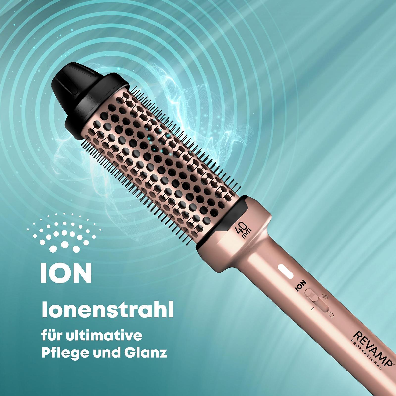 Щітка-стайлер REVAMP Ceramic Hot Brush Styler 40 мм з оліями Progloss та іонною технологією, фото №4 Щітка-стайлер REVAMP Ceramic Hot Brush Styler 40 мм з оліями Progloss та іонною технологією, фото №4