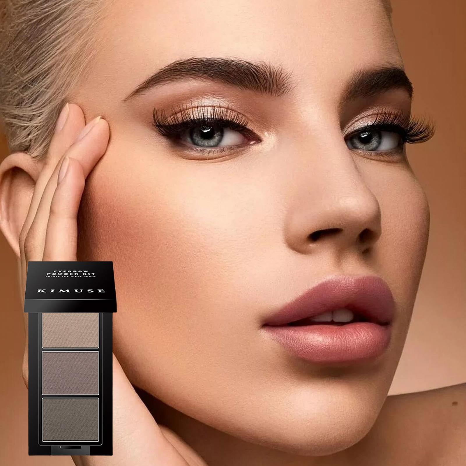 Пудра для брів 3 кольори з пензлем водостійка і стійка до змазування для лінії росту волосся, фото №2 Пудра для брів 3 кольори з пензлем водостійка і стійка до змазування для лінії росту волосся, фото №2