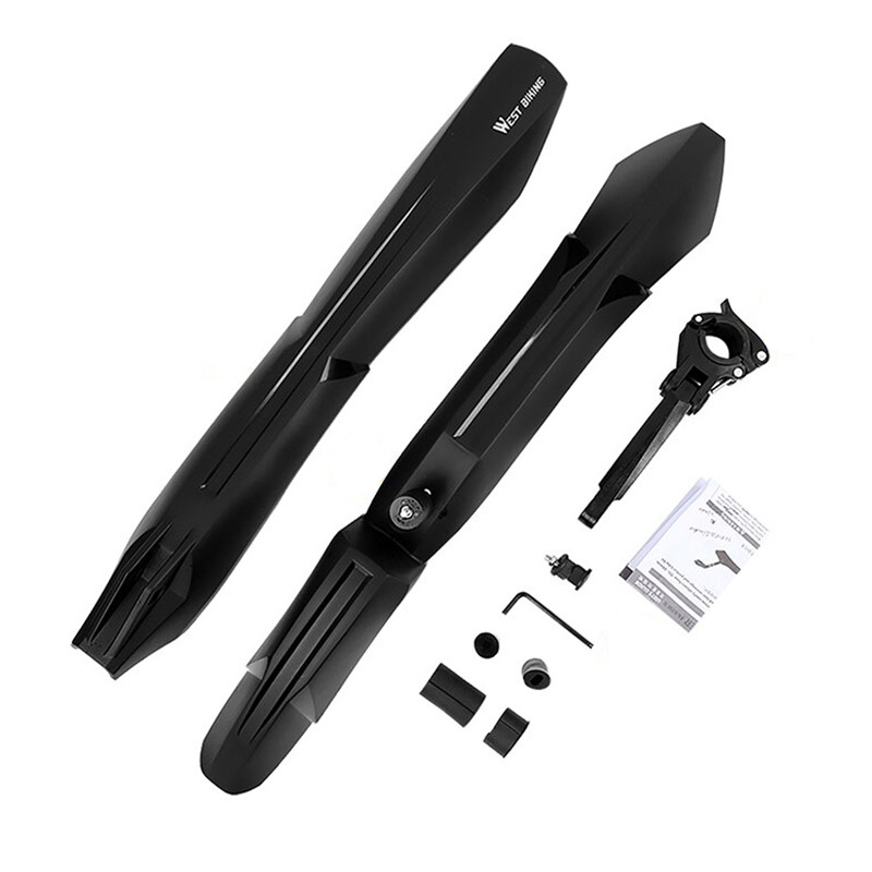 Крылья велосипедные переднее и заднее West Biking 0714020 Черный (5086-15540), фото №2