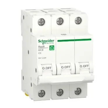 Автоматический выключатель Schneider RESI9 6А 3P кривая С 6кА, фото №1