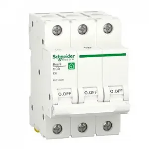 Автоматический выключатель Schneider RESI9 6А 3P кривая С 6кА - Фото 1