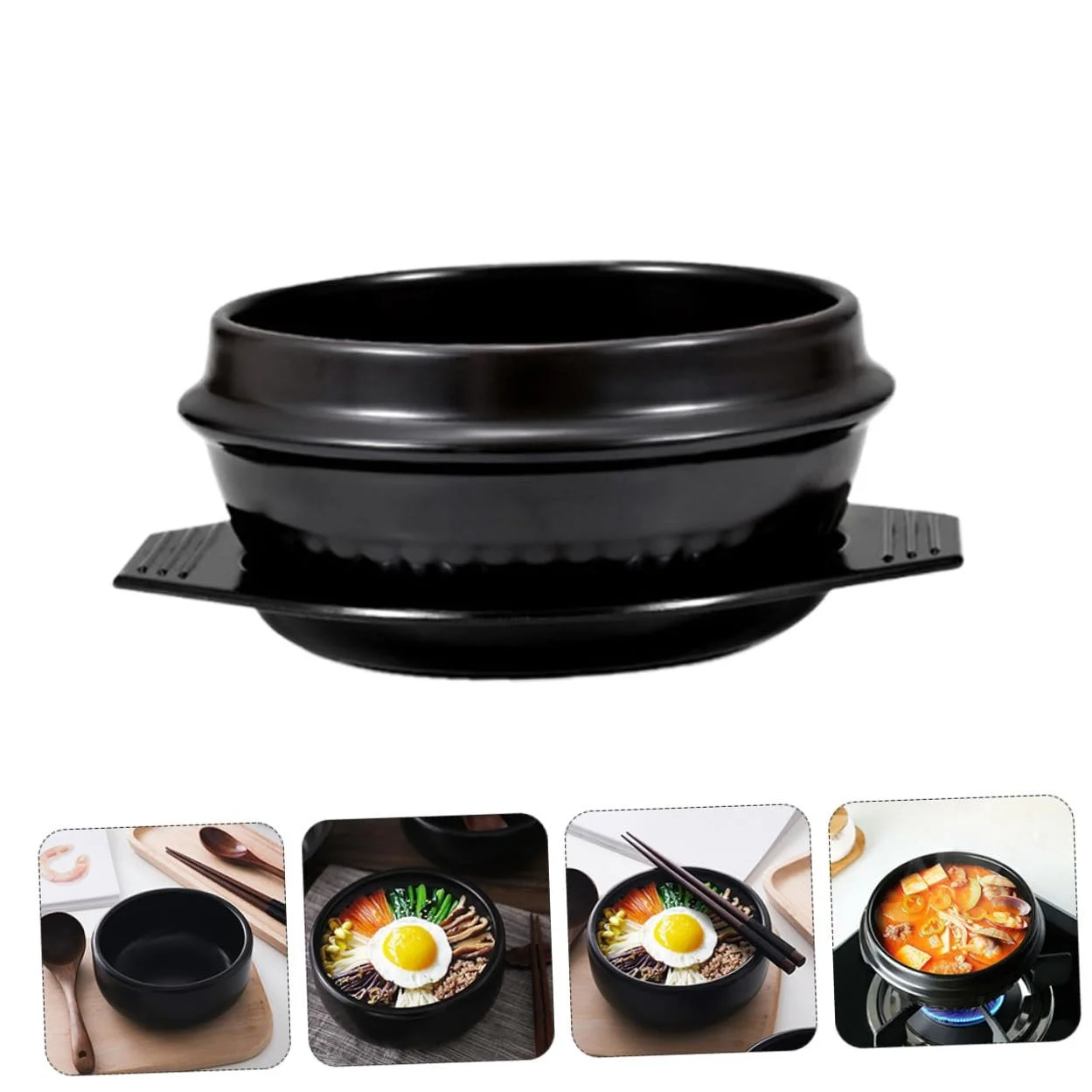 Горшок Bibimbap Керамический с подставкой Экологичный Кислотостойкий, фото №6