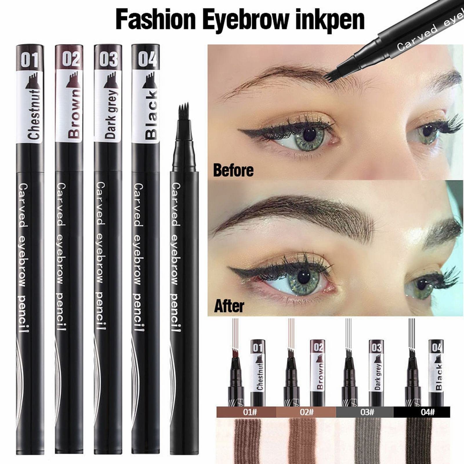 Олівець для брів Wasser з чотирьохзубчастим наконечником водостійкий, фото №7 Олівець для брів Wasser з чотирьохзубчастим наконечником водостійкий, фото №7