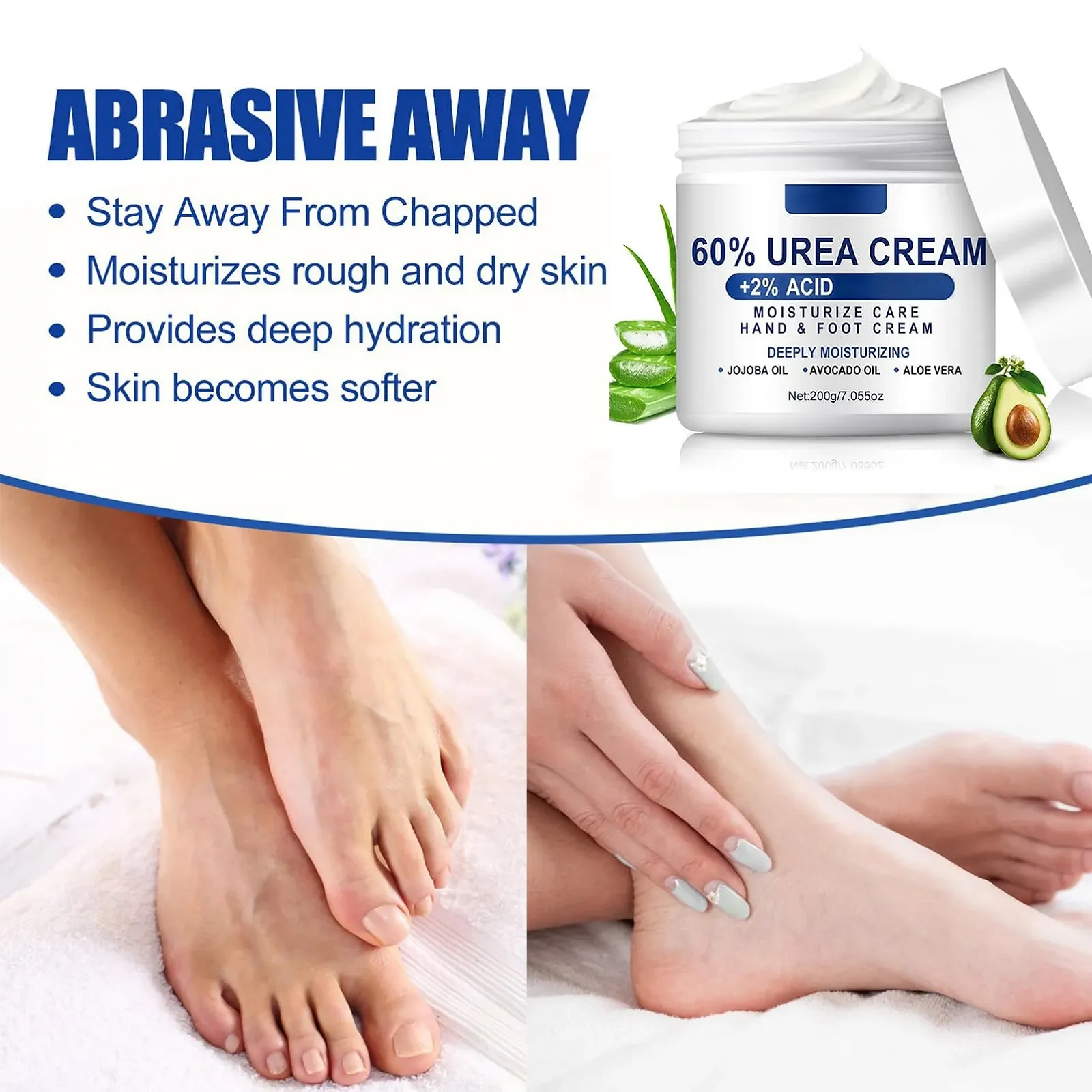 Крем для ног Urea Cream 60% против мозолей и трещин 200 г, фото №4