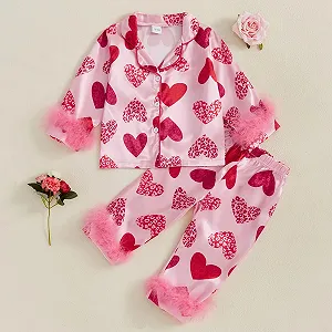 Комплект піжами Fiacafyo з 2 предметів: атласна піжама для дівчинки synthetic.ua - Фото 1