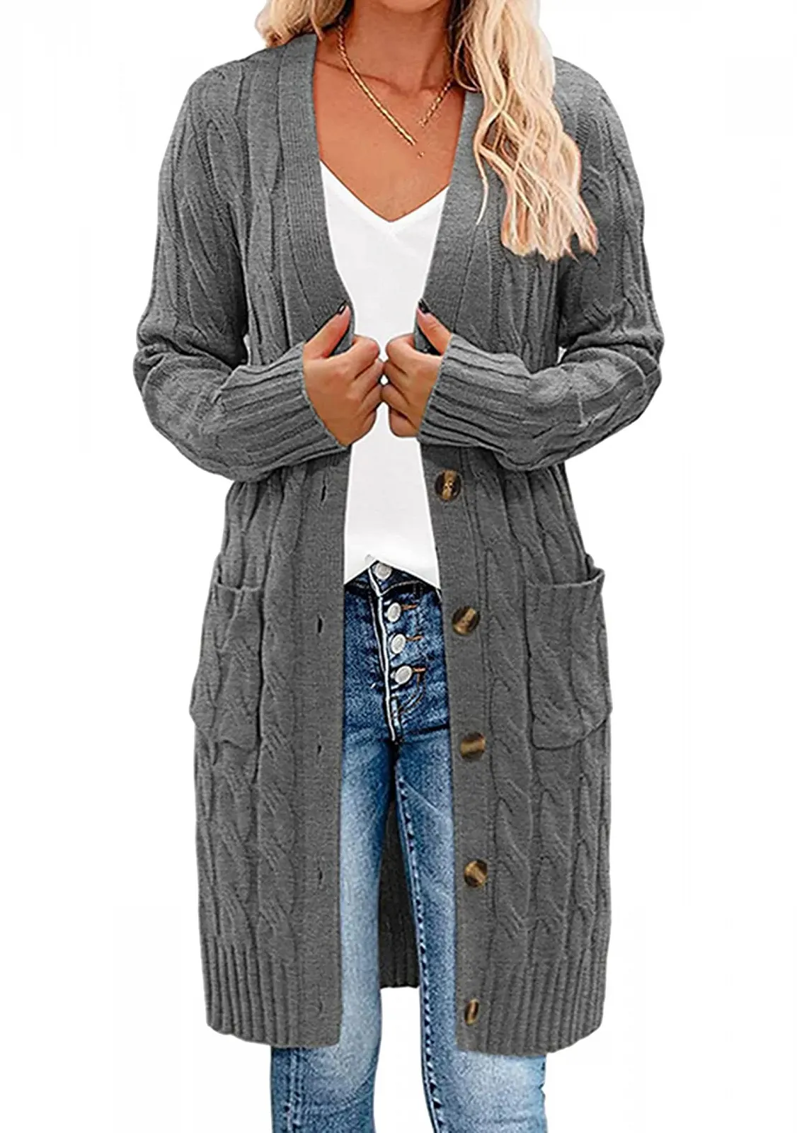 Кардиган Yming женский осенне-зимний длинный, фото №1 Кардиган Yming женский осенне-зимний длинный, фото №1