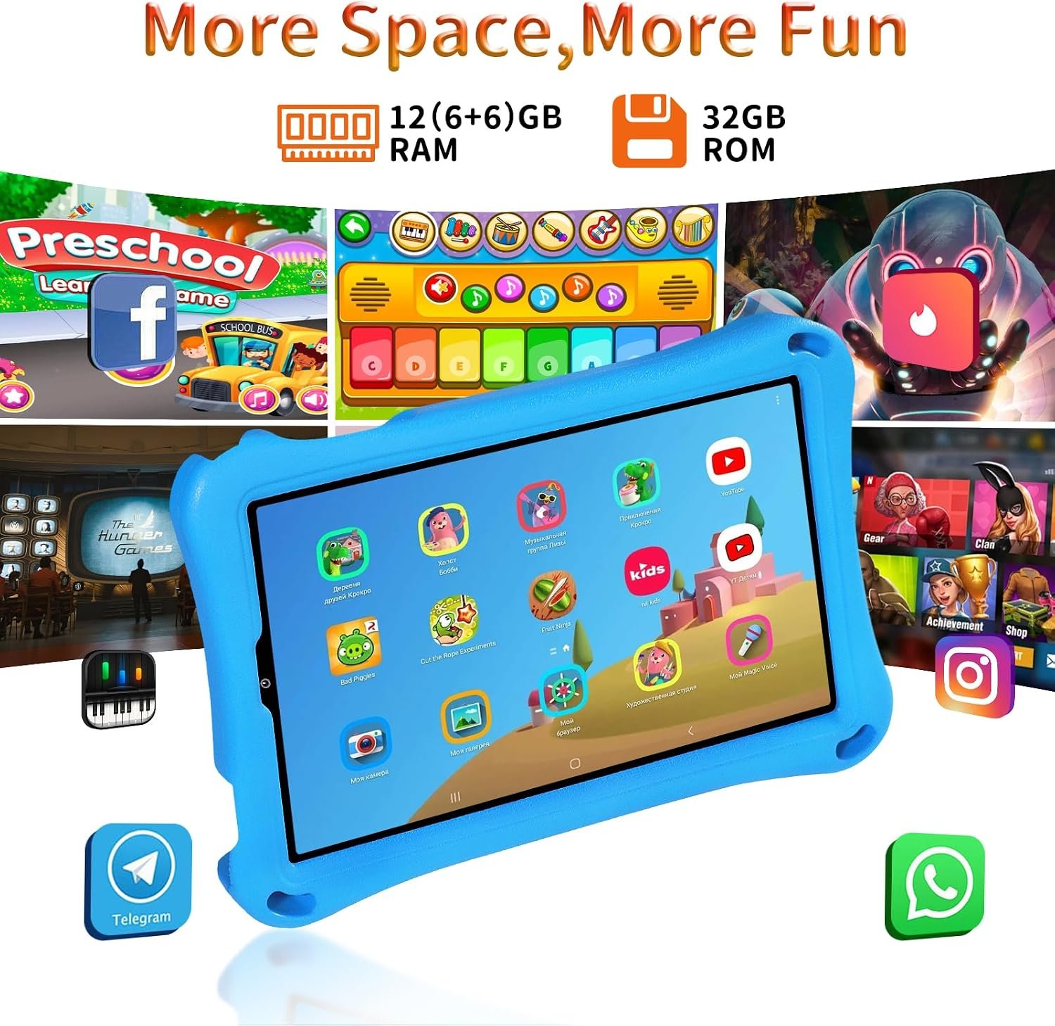 Дитячий планшет 9'' DEERTiME E11 6+6/32Gb 8-ядер Android 15 5000 mAh Сірий, фото №4 Дитячий планшет 9'' DEERTiME E11 6+6/32Gb 8-ядер Android 15 5000 mAh Сірий, фото №4