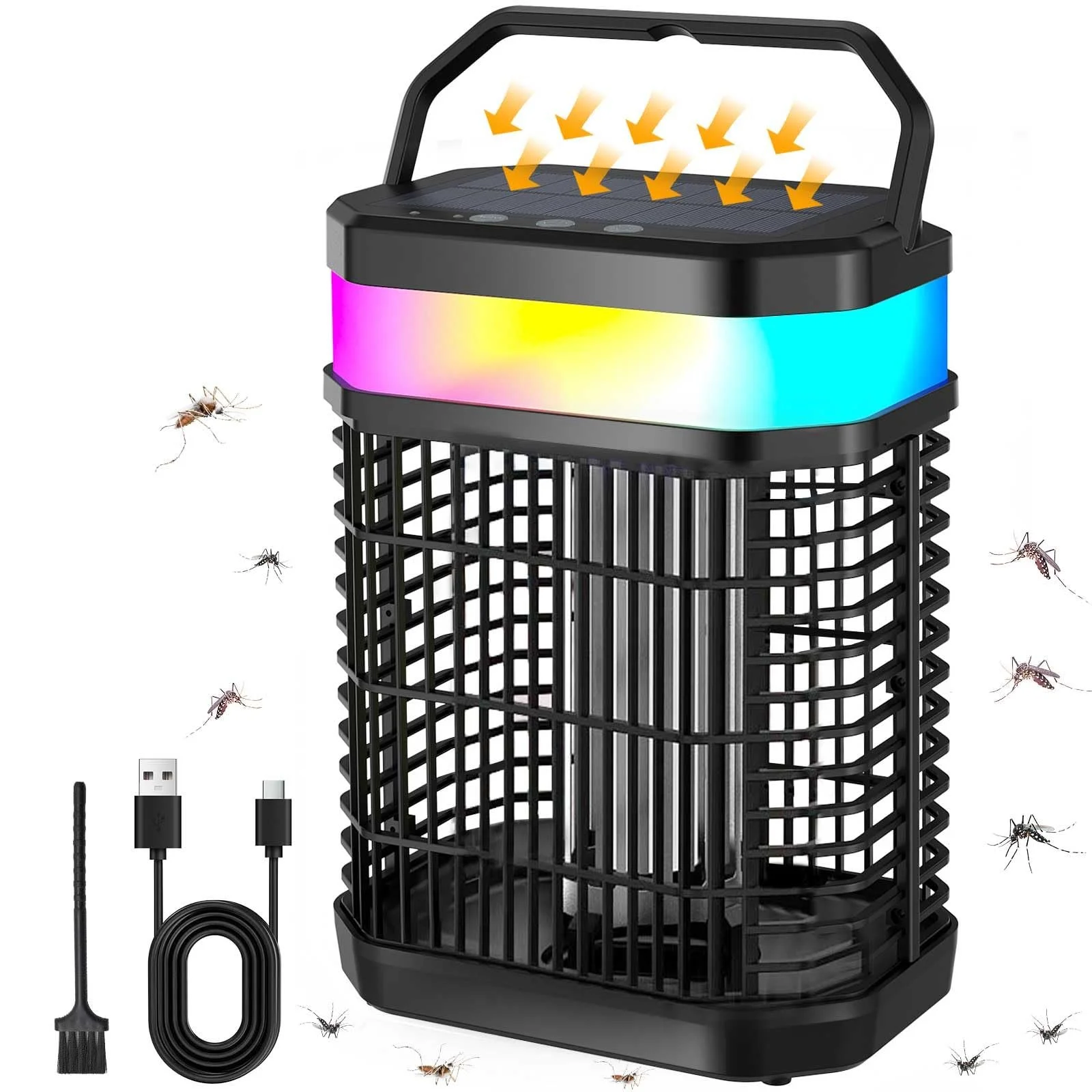 Уничтожитель насекомых электрический солнечный 4200 V 2-в-1 5500 mAh LED Беспроводной аккумуляторный, фото №1