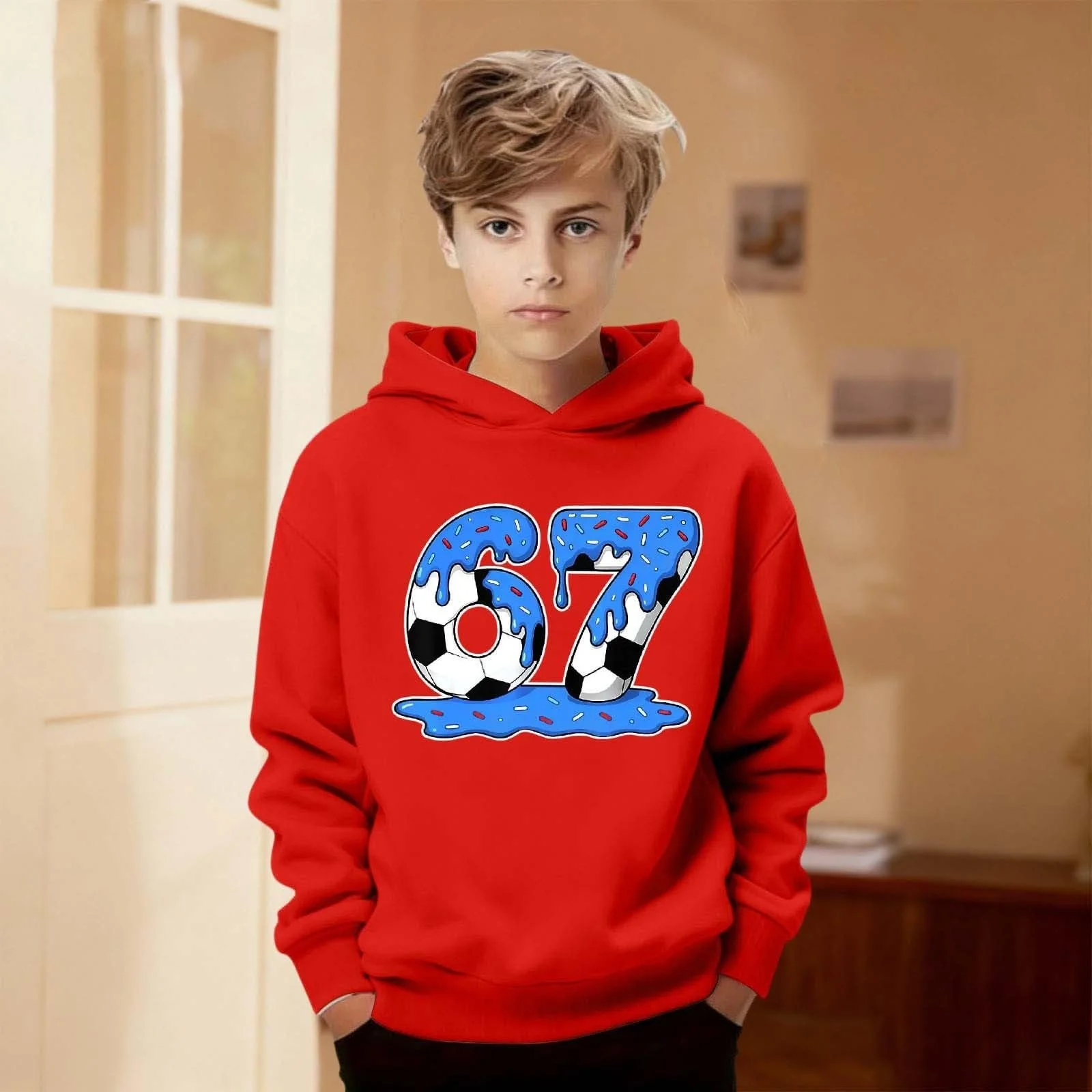 Худи для девочки с принтом 67, Brand отсутствует, серия отсутствует, модель отсутствует, размер 140, 158, 152, 134, 176, цвет отсутствует, фото №3