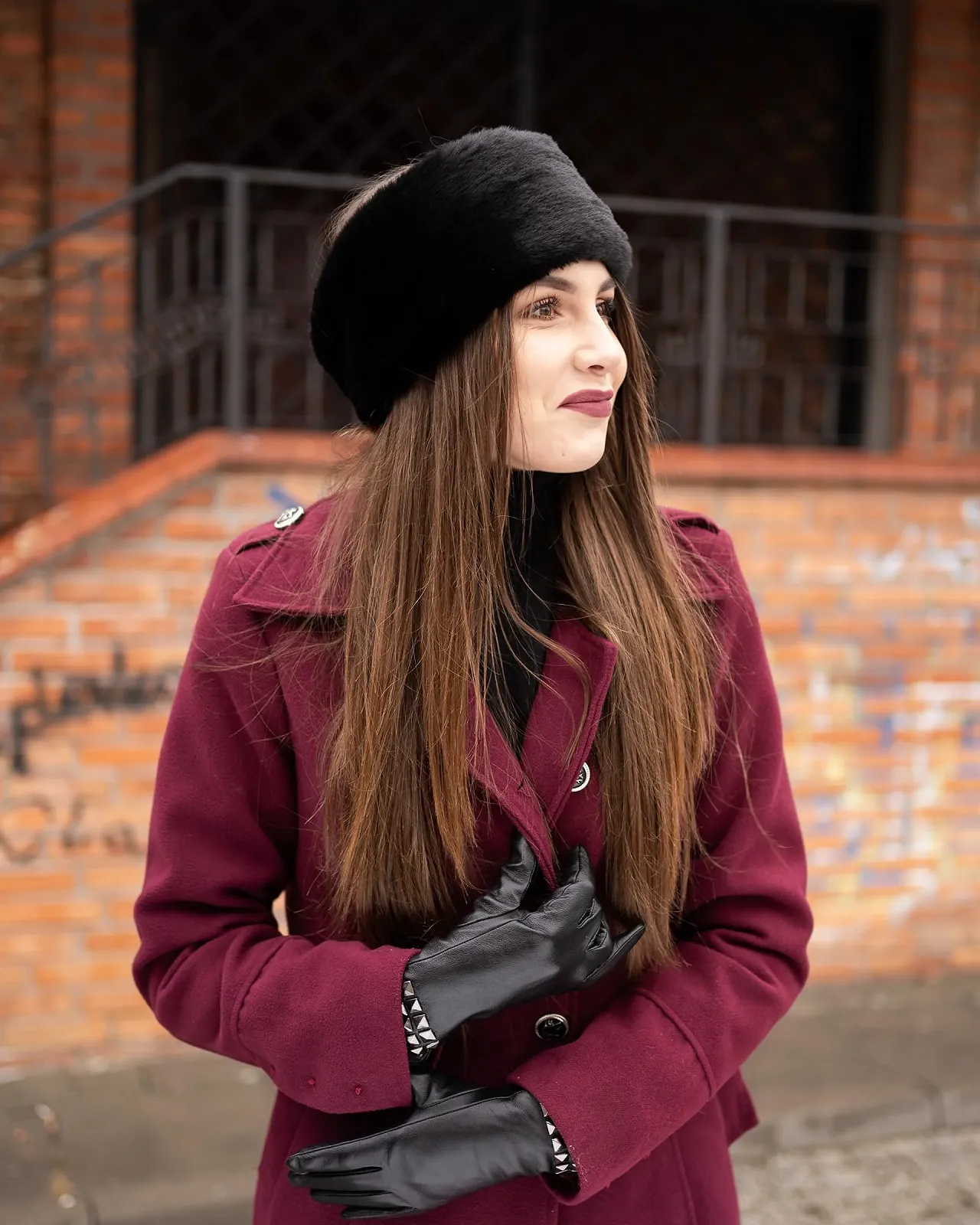 Пов'язка на голову Futrzane Modern, зимова хутряна, розмір S, чорна Modern, фото №3