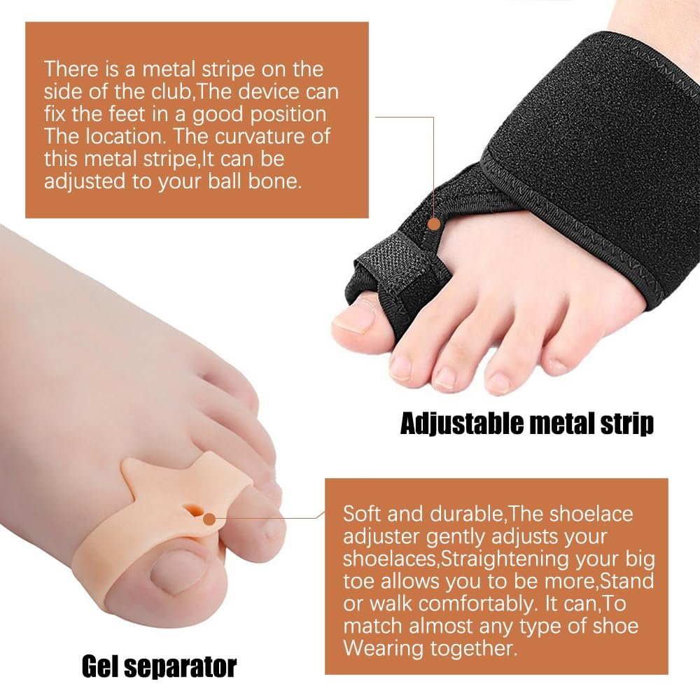 Комплект для корекції Hallux Valgus з 2 силіконовими роздільниками для пальців, захистом для пальців, фото №6