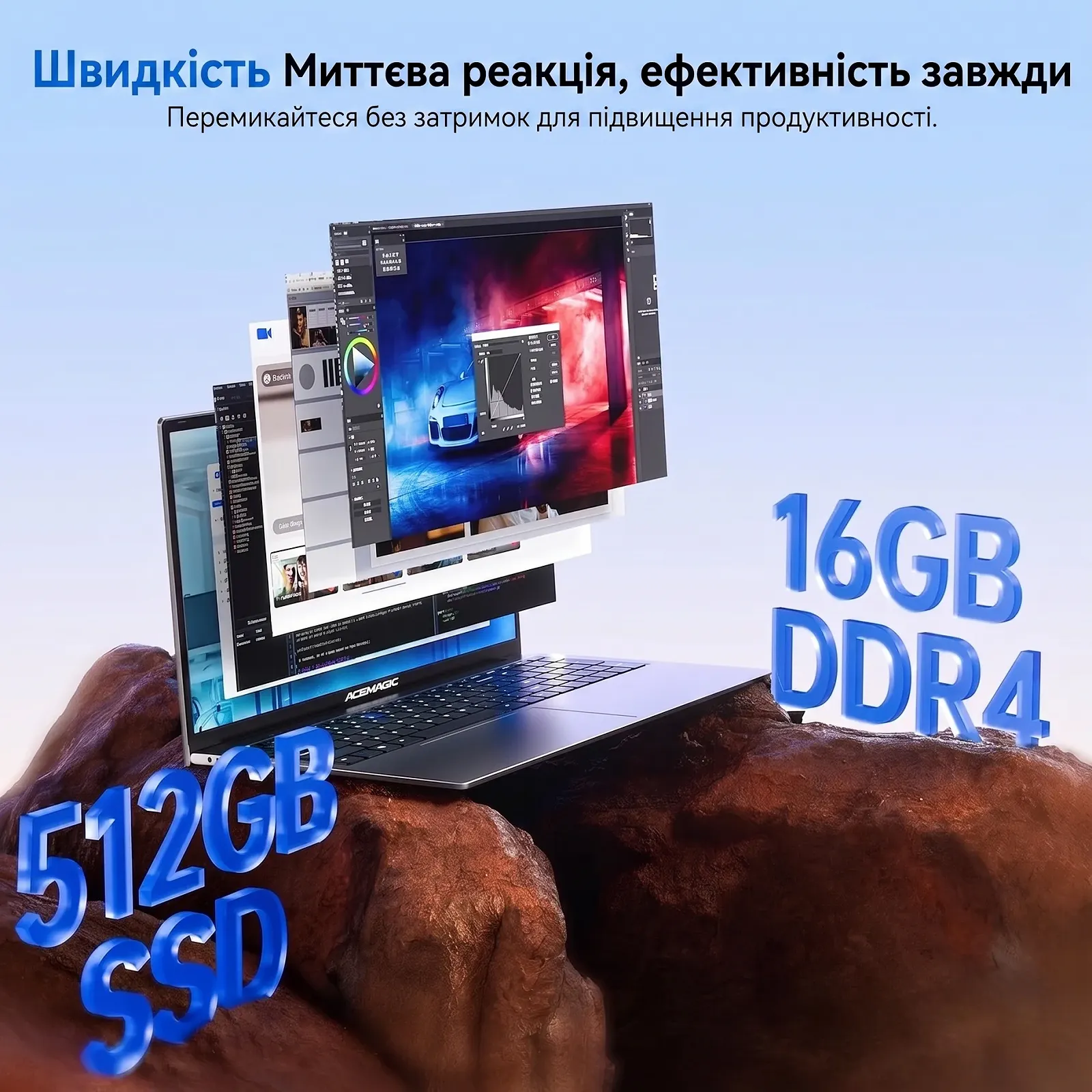 Ноутбук 17.3" ACEMAGIC AX17 Intel N97 RAM 16GB SSD 512GB Windows 11 (UKR), фото №4