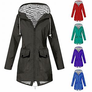 Дождевик Surttan Водонепроницаемый Элегантный Однотонный Дождевик Пальто Легкая Куртка с Капюшоном Куртка для Походов Ветровка Длинная Функциональная Куртка для Походов Путешествий Трекинга Велосипеда - Фото 1