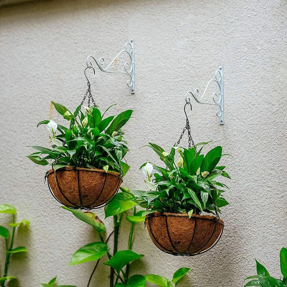 Гачки для підвісних кошиків Набір 2 шт. білі для рослин з гвинтами білі, фото №7