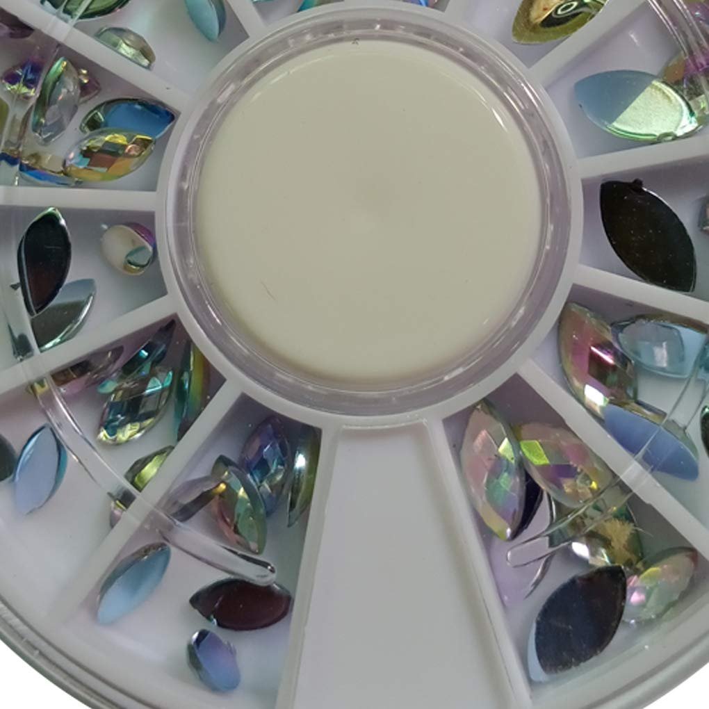 Колесо для декору нігтів Crystal, змішані розміри, блискучі намистини, фото №3