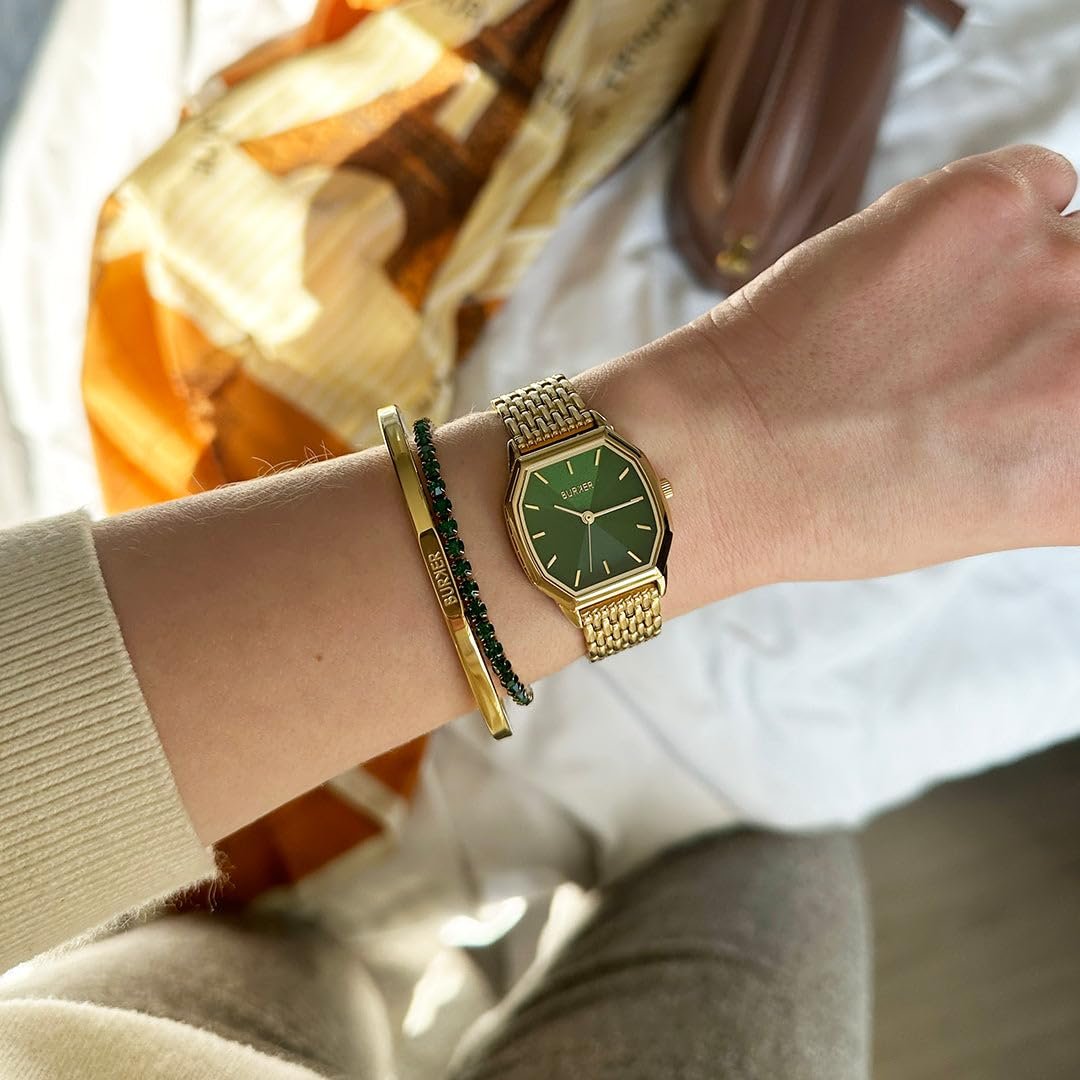 Женские Часы BURKER Julia Шестигранный Корпус Браслет со Звеньями Нержавеющая Сталь Аналоговый Кварц 3 ATM Водонепроницаемые - 32 мм - Золотой Зеленый, фото №4 Женские Часы BURKER Julia Шестигранный Корпус Браслет со Звеньями Нержавеющая Сталь Аналоговый Кварц 3 ATM Водонепроницаемые - 32 мм - Золотой Зеленый, фото №4