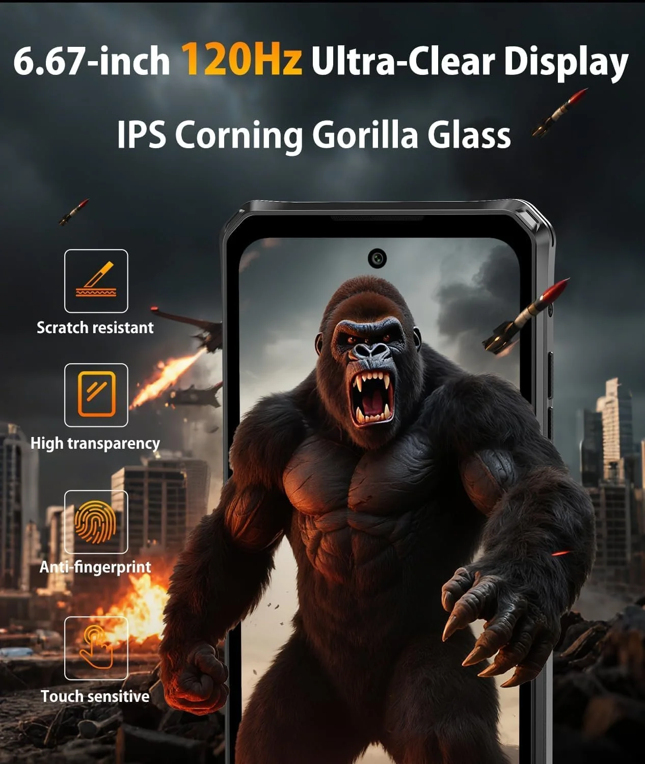 Смартфон FOSSiBOT F114 Rugged 6.67 дюйма Android 15 50MP + 8MP 12GB RAM + 128GB/1TB ROM IP68/IP69K NFC OTG, фото №2 Смартфон FOSSiBOT F114 Rugged 6.67 дюйма Android 15 50MP + 8MP 12GB RAM + 128GB/1TB ROM IP68/IP69K NFC OTG, фото №2