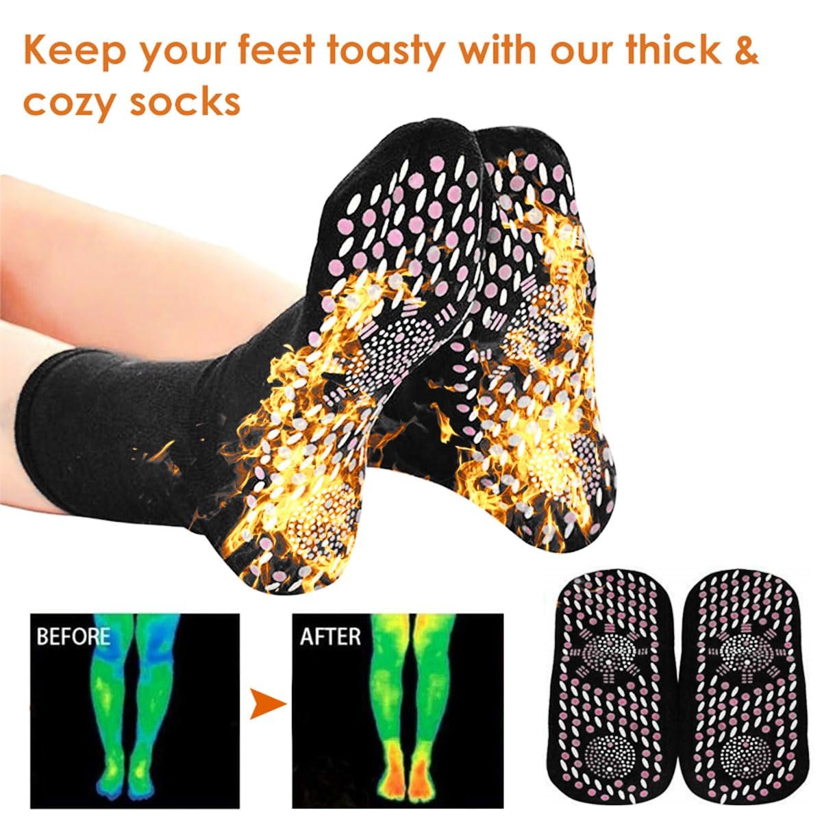 Носки с подогревом Turmalin Magnetsocken для женщин и мужчин для катания на лыжах в холодную зимнюю погоду, охоты и кемпинга, фото №7