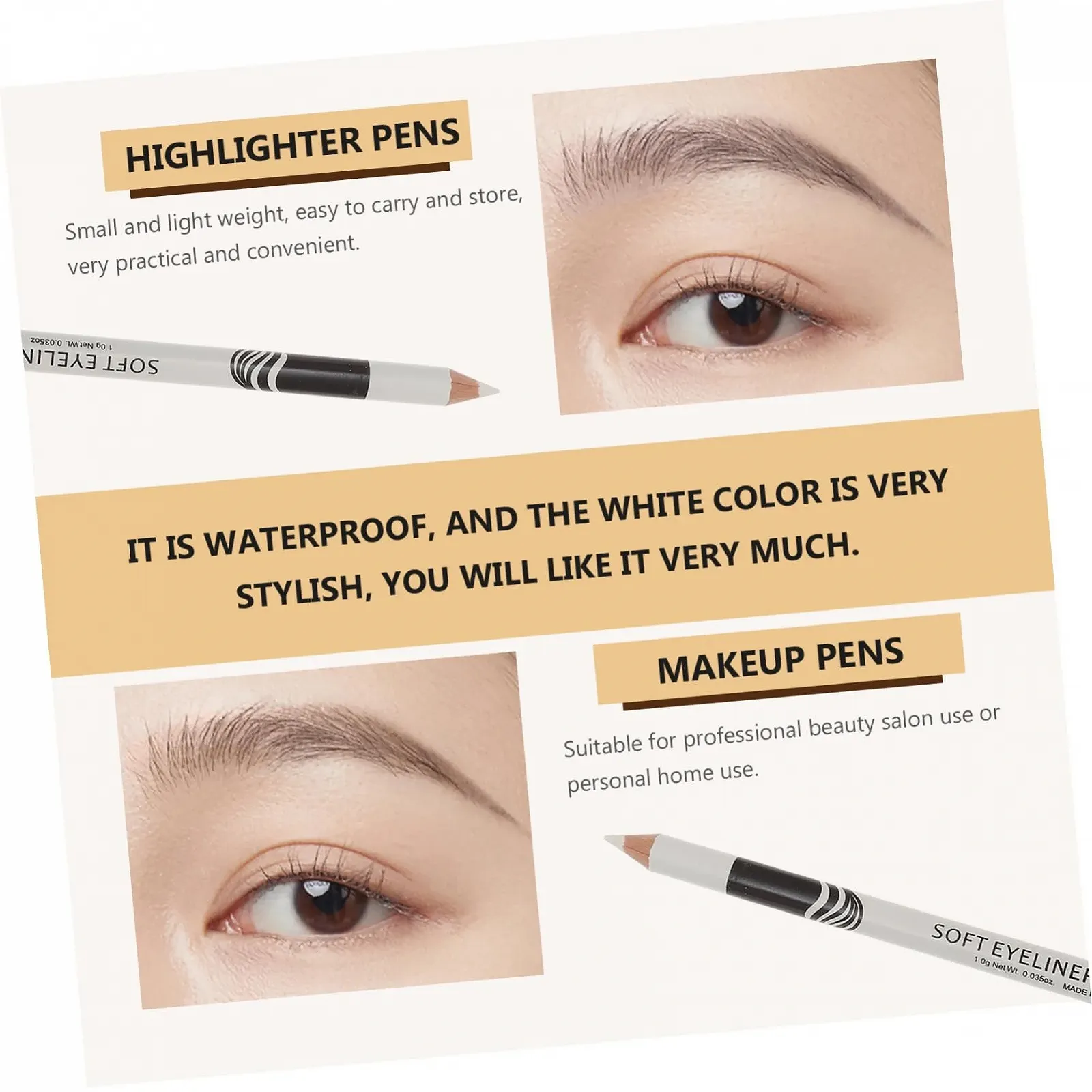 Карандаш для глаз SKISUNO 12St, белый, фото №3 Карандаш для глаз SKISUNO 12St, белый, фото №3