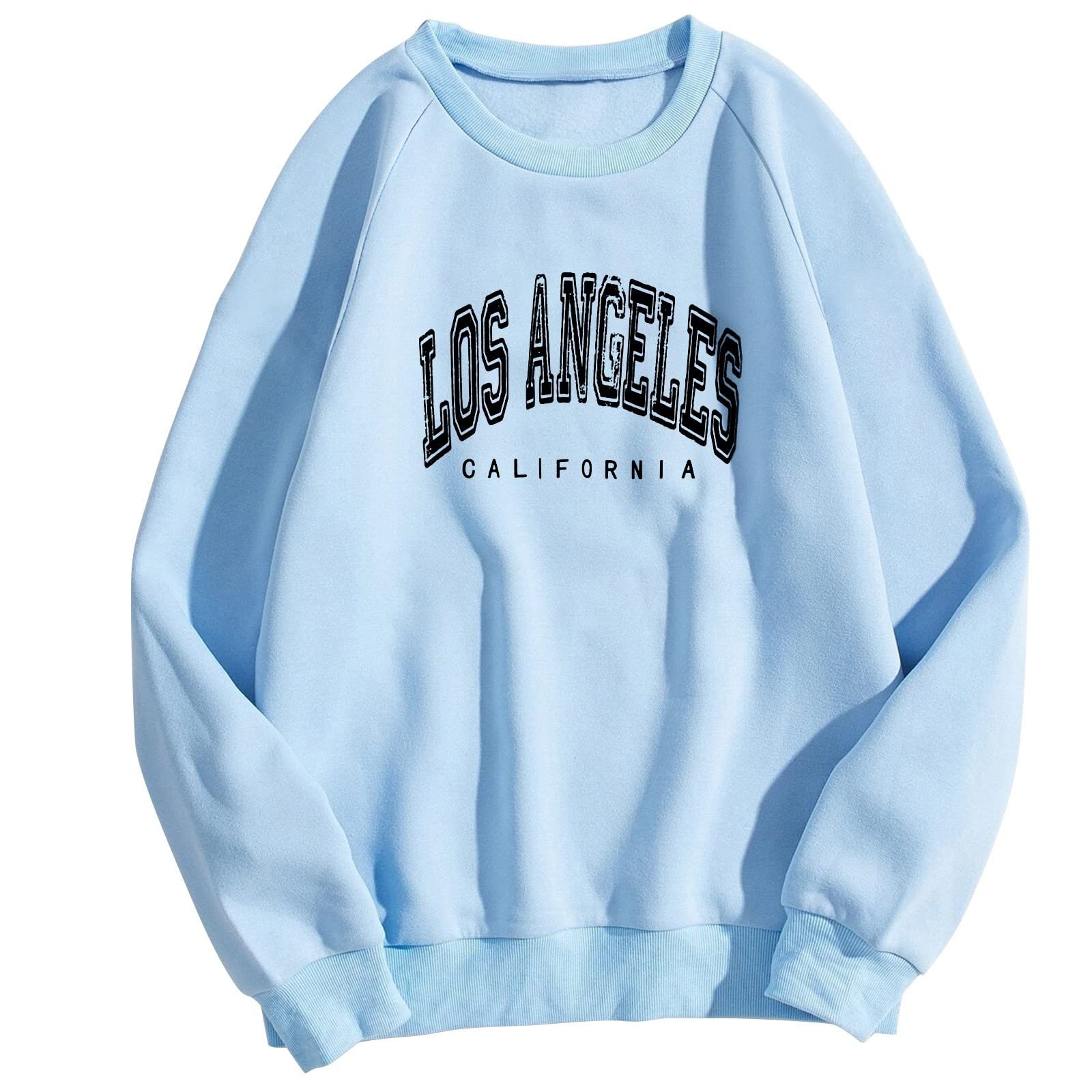 Женская Толстовка Los Angeles С Буквенным Принтом California Y2K Рукав Реглан Оверсайз Милая Однотонная Повседневная С круглым вырезом Свободный крой Аниме Легкая, фото №1 Женская Толстовка Los Angeles С Буквенным Принтом California Y2K Рукав Реглан Оверсайз Милая Однотонная Повседневная С круглым вырезом Свободный крой Аниме Легкая, фото №1