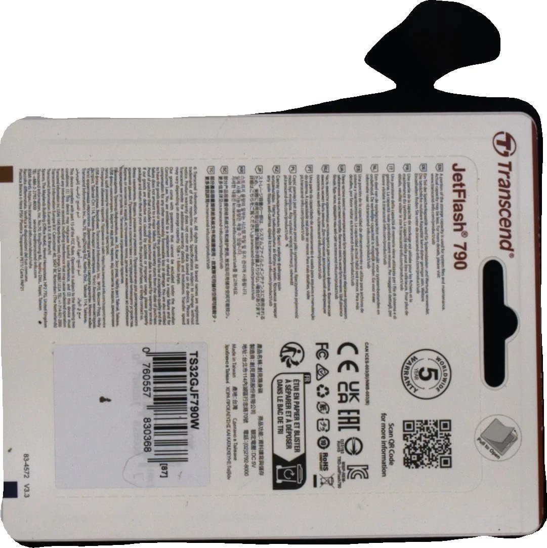USB Flash-накопичувач Transcend JetFlash 790 TS32GJF790W 32GB USB 3.0 White, фото №7 USB Flash-накопичувач Transcend JetFlash 790 TS32GJF790W 32GB USB 3.0 White, фото №7
