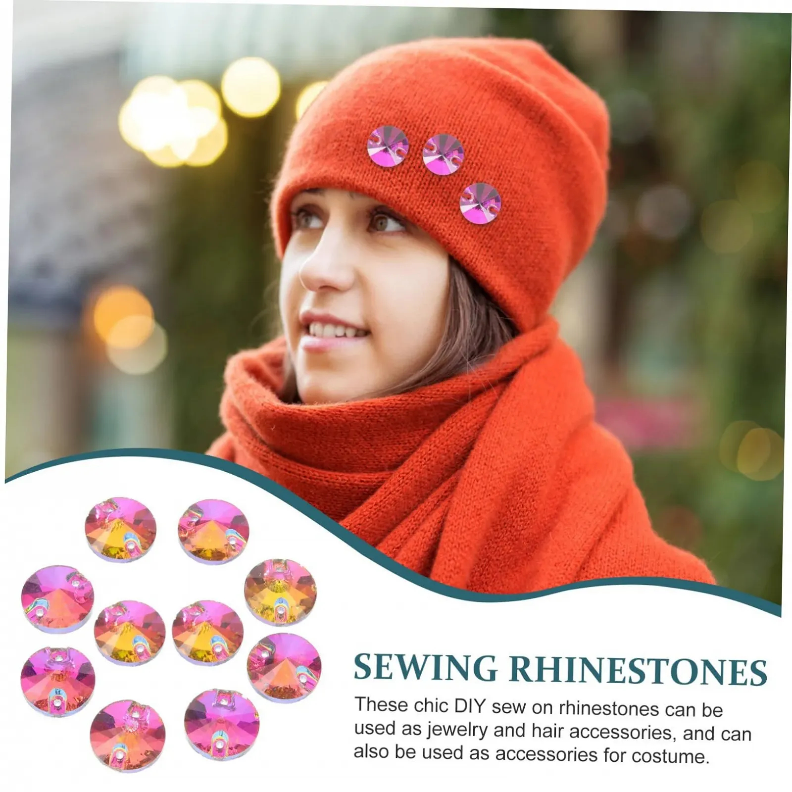 Круглі стрази STOBOK з плоскою задньою частиною, скляні для ловців сонця, DIY вироби, 48 шт., фото №6