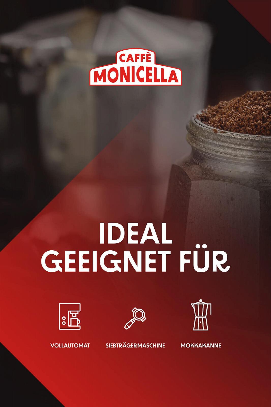Кава в зернах CAFFÈ MONICELLA Espresso 1 кг - Насичений, Шоколадний - Арабіка та Робуста - Ідеально підходить для портафільтрів, кавоварок еспресо та повністю автоматичних кавомашин - Низька кислотність - Темне італійське обсмажування, фото №6