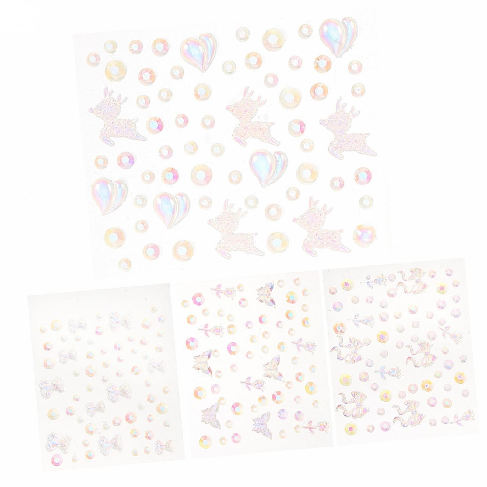 Стразы для ногтей FRCOLOR 4 листа, украшения для ногтей своими руками, маленькие подвески для ногтей, драгоценности для маникюра, украшения для ногтей для женщин, камни для лица-бабочки, аксессуары для нейл-арта, фото №1